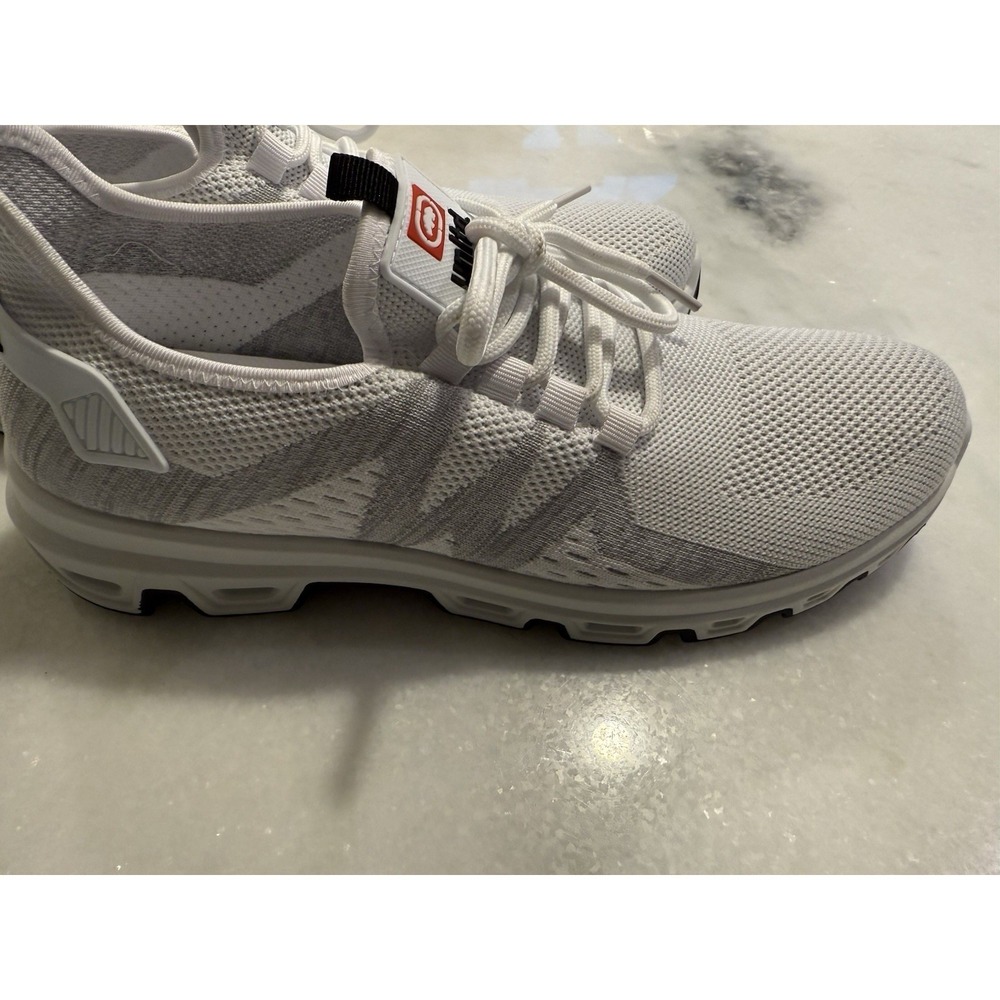 Ecko Unltd Sneakers Men Size 11 White Gray Knit Low Top Lace Up Athleisure Shoes